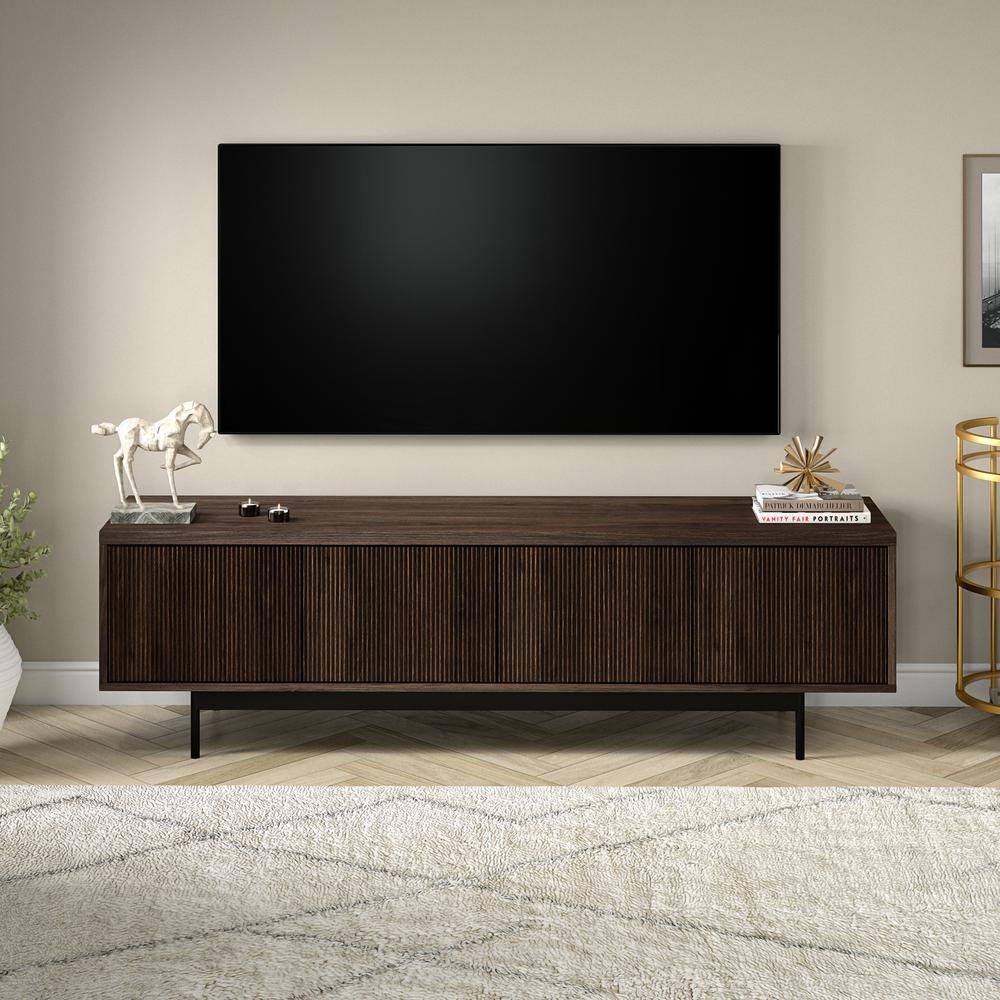 Whitman Rectangular TV Stand for TV's up to 75" in Alder Brown. Picture 2