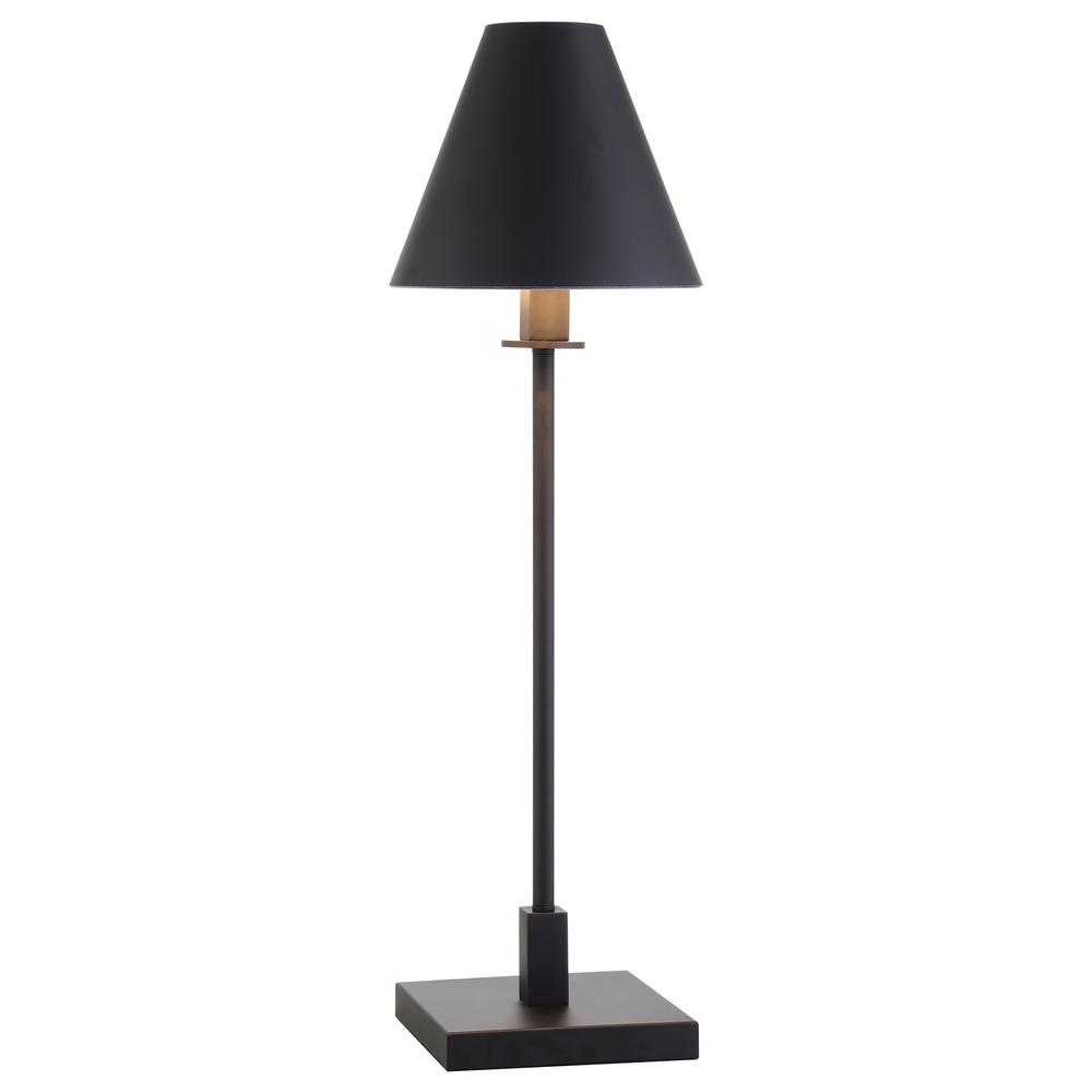 Clement 28" Tall Table Lamp with Metal Shade in Blackened Bronze. Picture 2