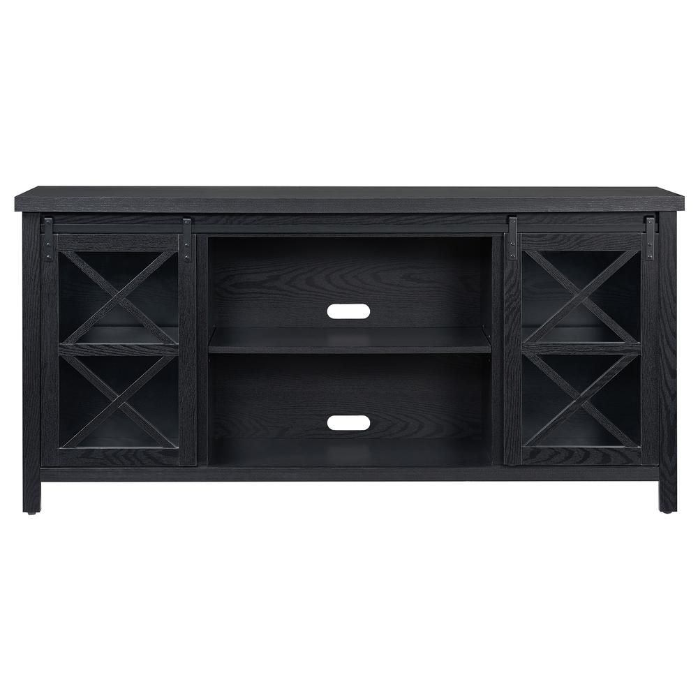 Clementine Rectangular TV Stand for TV's up to 80" in Black Grain. Picture 3