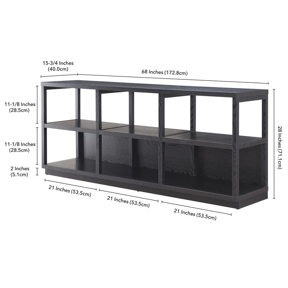 Thalia Rectangular TV Stand for TV's up to 80" in Black. Picture 5