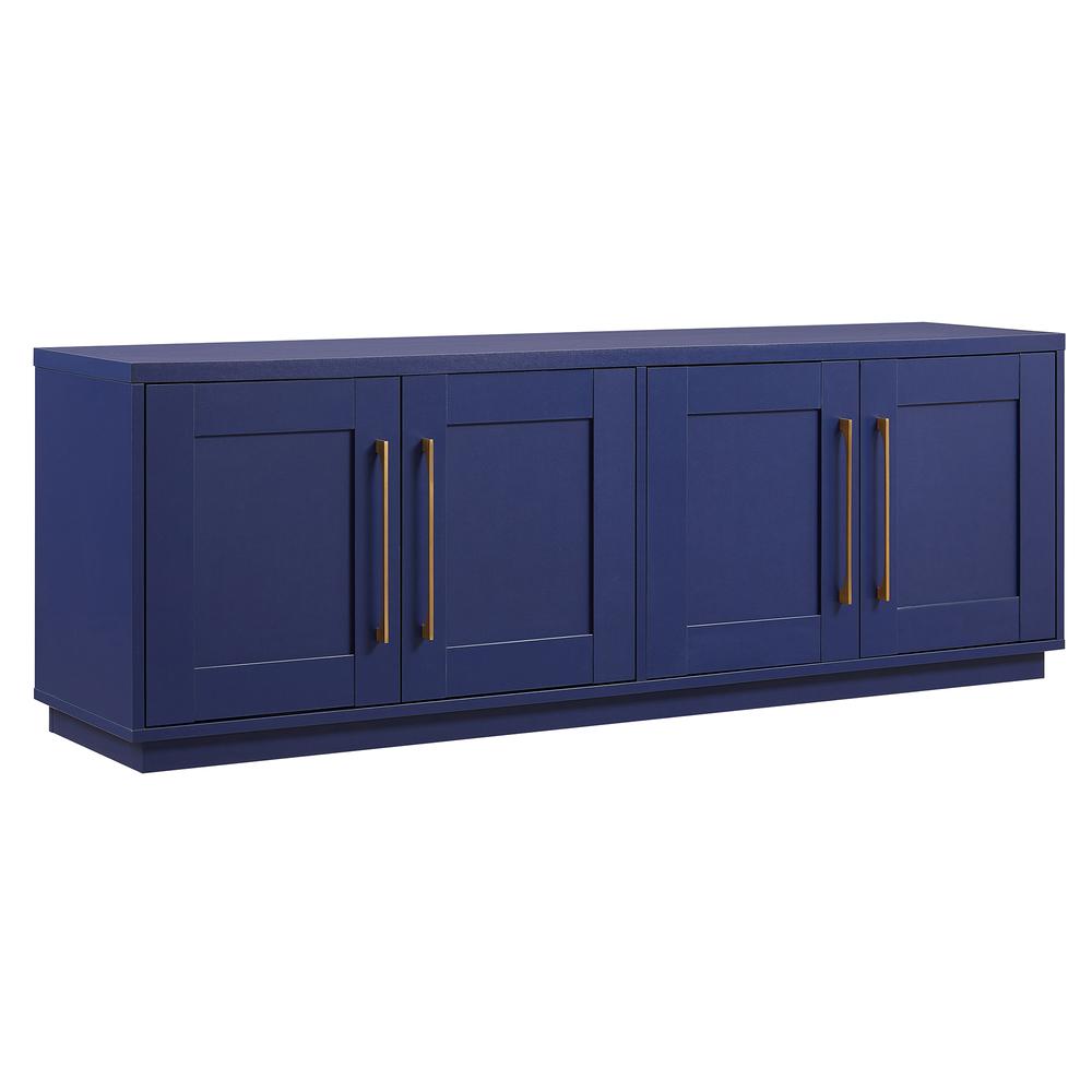 Tillman Rectangular TV Stand for TV's up to 75" in Dark Blue. Picture 1