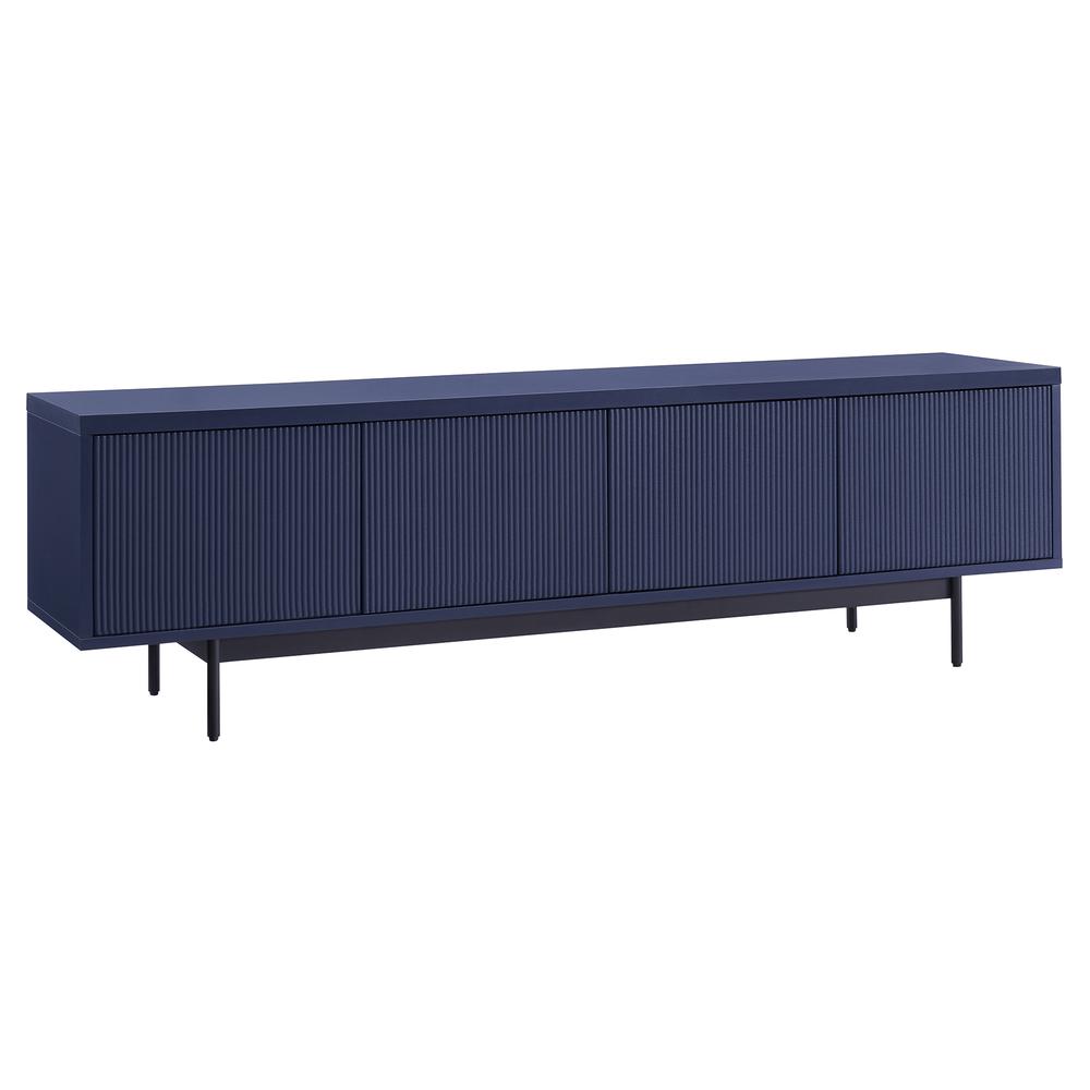 Whitman Rectangular TV Stand for TV's up to 75" in Dark Blue. Picture 1