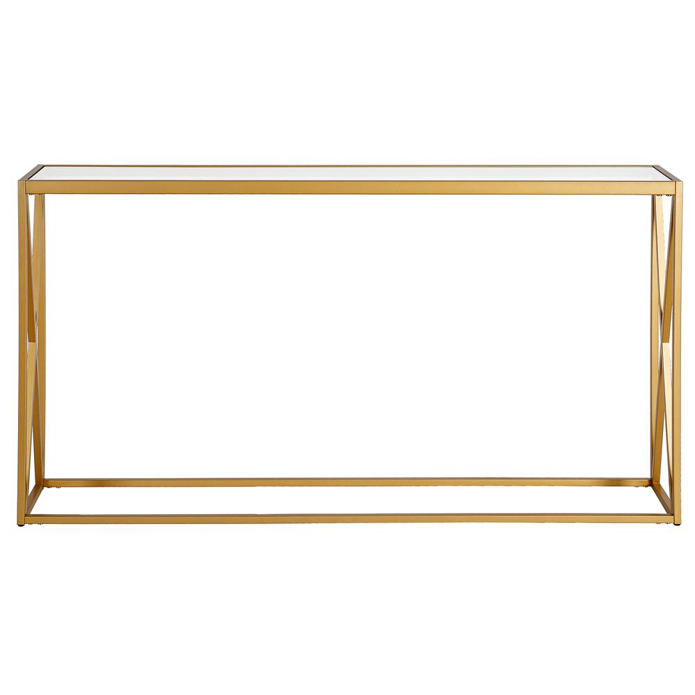 Arlo 55'' Wide Rectangular Console Table in Brass. Picture 3