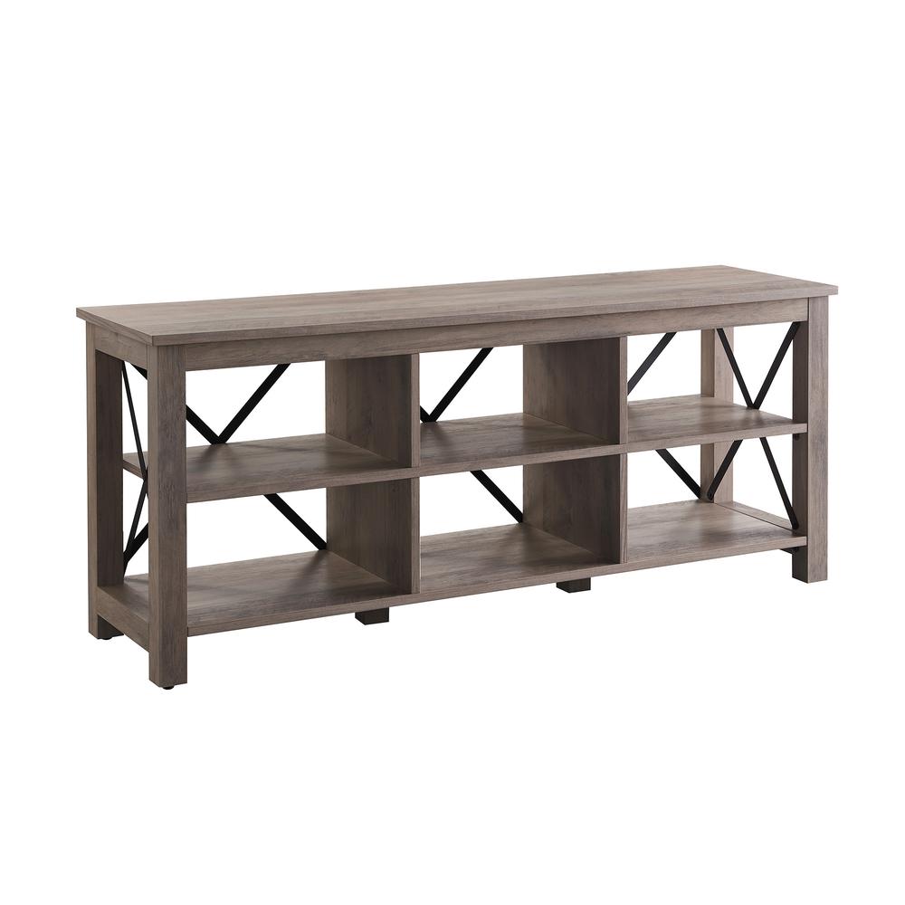 Sawyer Rectangular TV Stand for TV's up to 65" in Gray Oak. Picture 1