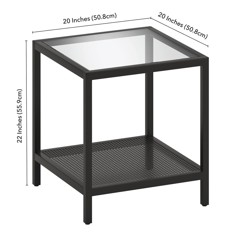 Rigan 20'' Wide Square Side Table in Blackened Bronze. Picture 5