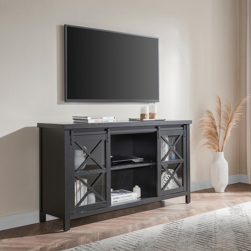 Clementine Rectangular TV Stand for TV's up to 65" in Black Grain. Picture 2