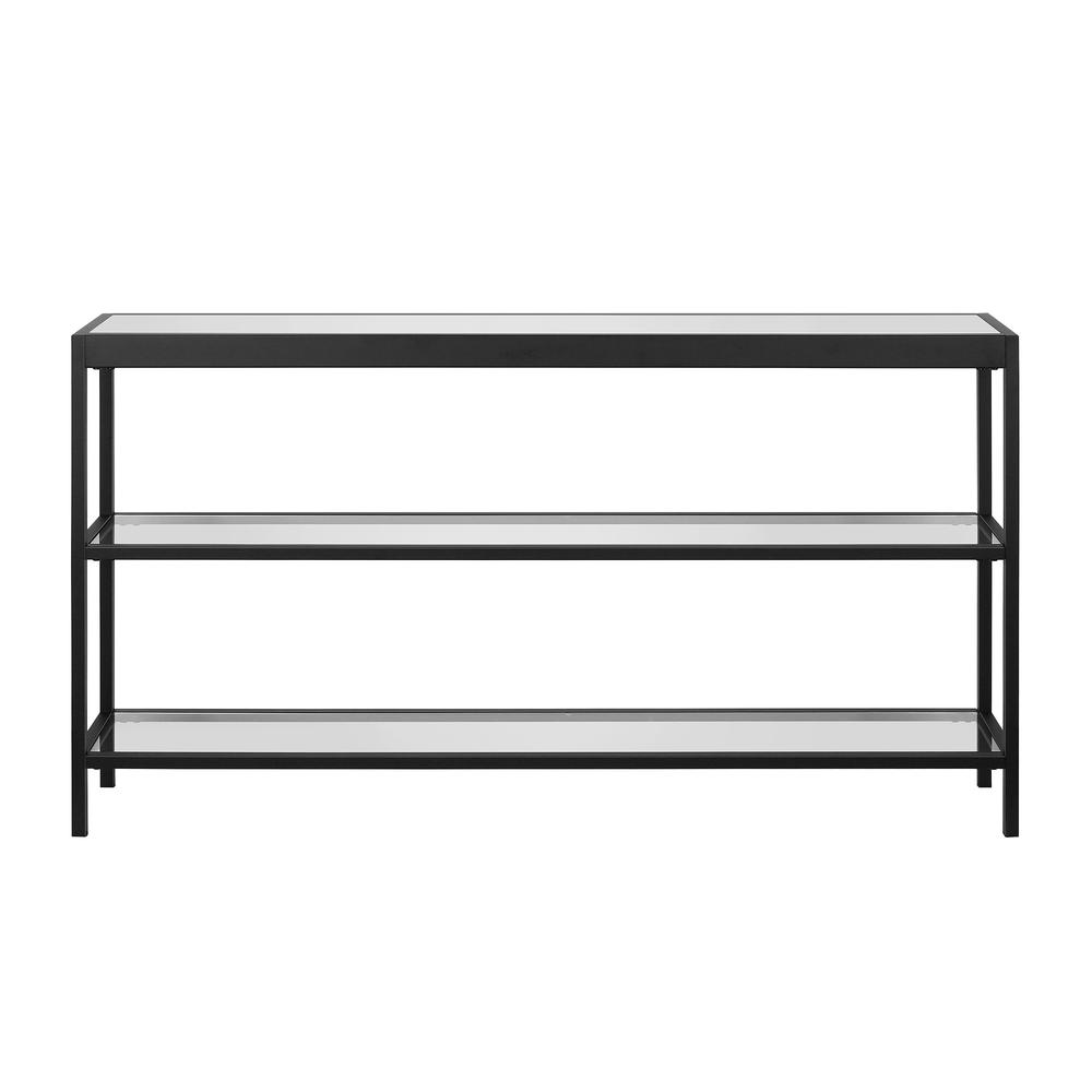 Alexis 55'' Wide Rectangular Console Table in Blackened Bronze. Picture 3