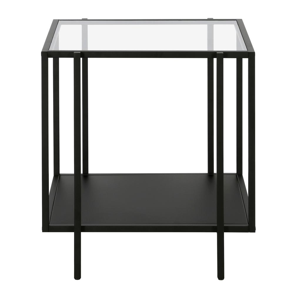 Vireo 20'' Wide Square Side Table with Metal Shelf in Blackened Bronze. Picture 3