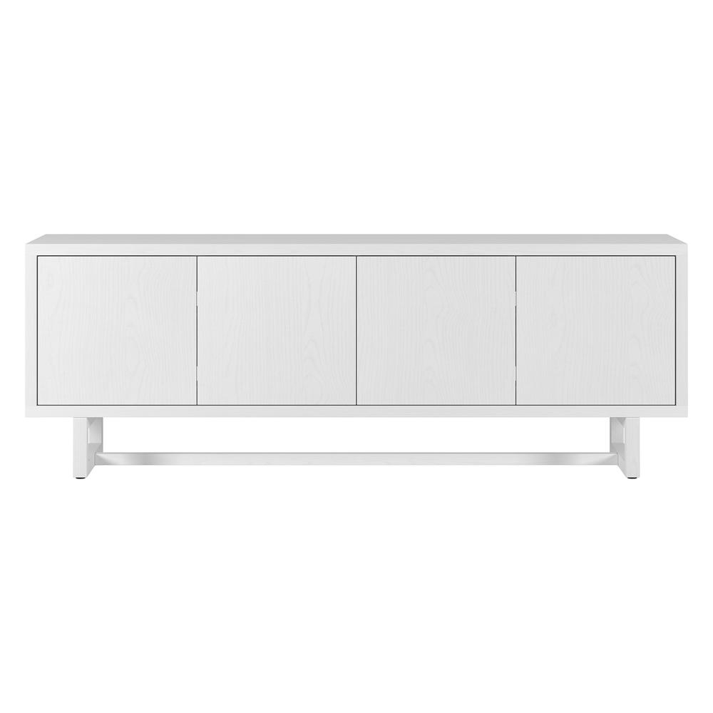 Cutler Rectangular TV Stand for TV's up to 75" in White. Picture 3