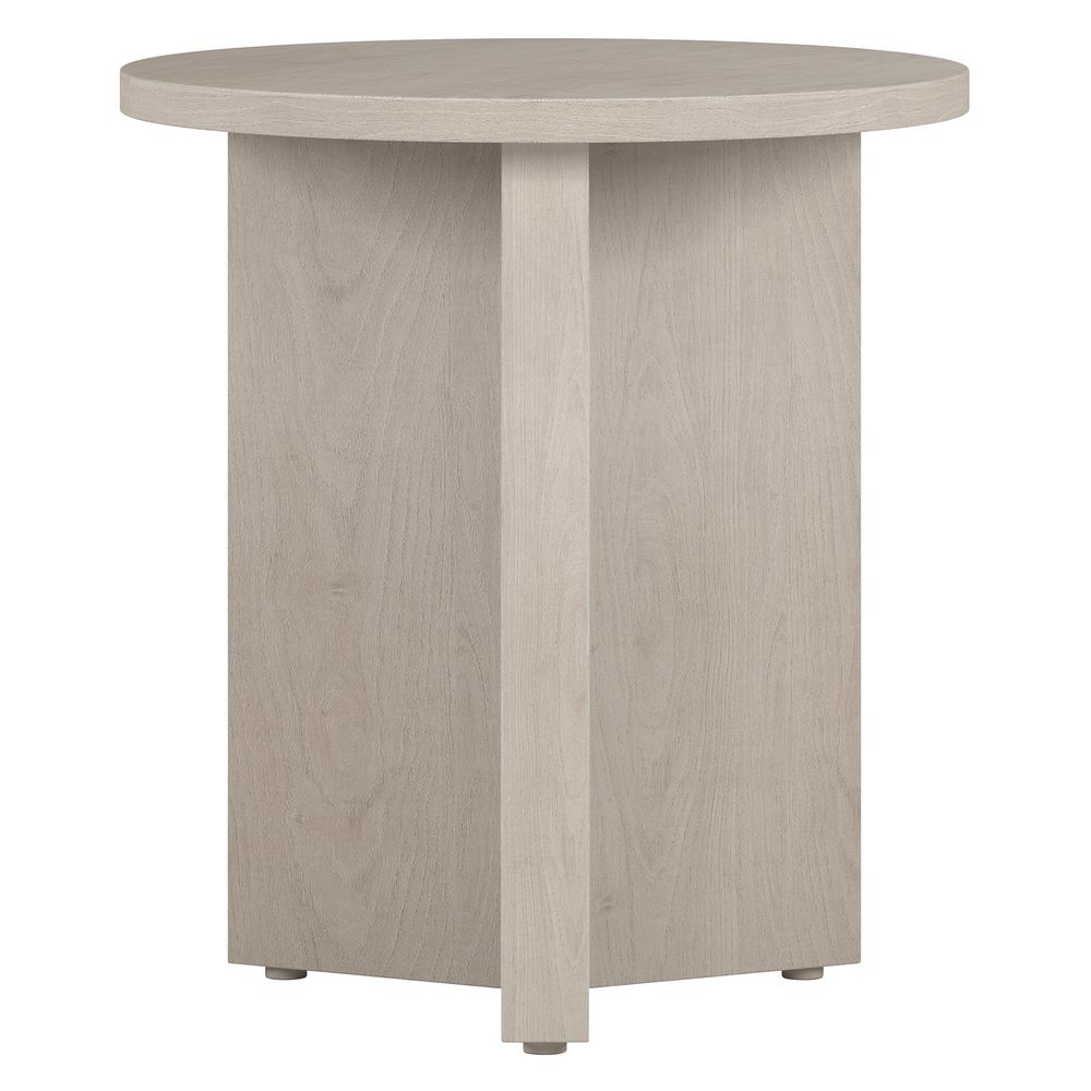 Anders 20" Wide Round Side Table in Alder White. Picture 3