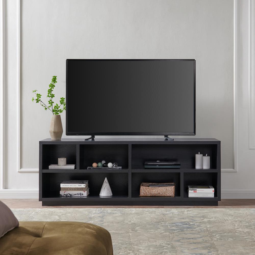 Bowman Rectangular TV Stand for TV's up to 75" in Black Grain. Picture 4