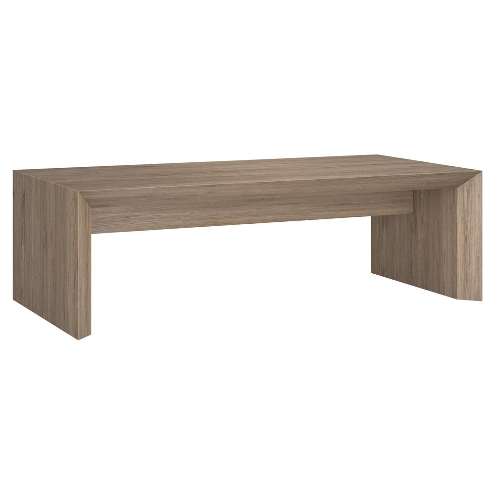 Oswin 48" Wide Rectangular Coffee Table in Antiqued Gray Oak. Picture 1