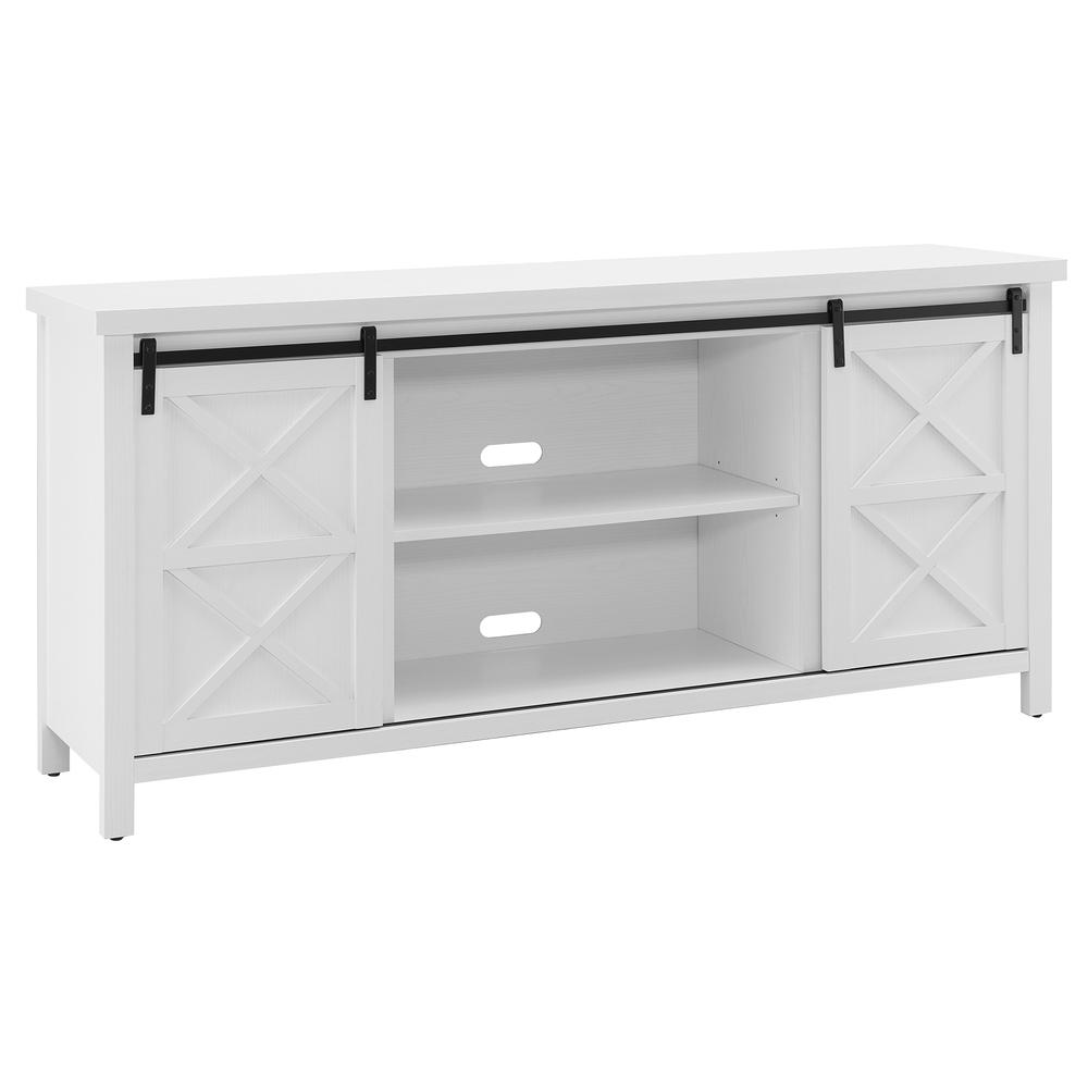 Elmwood Rectangular TV Stand for TV's up to 80" in White. Picture 1