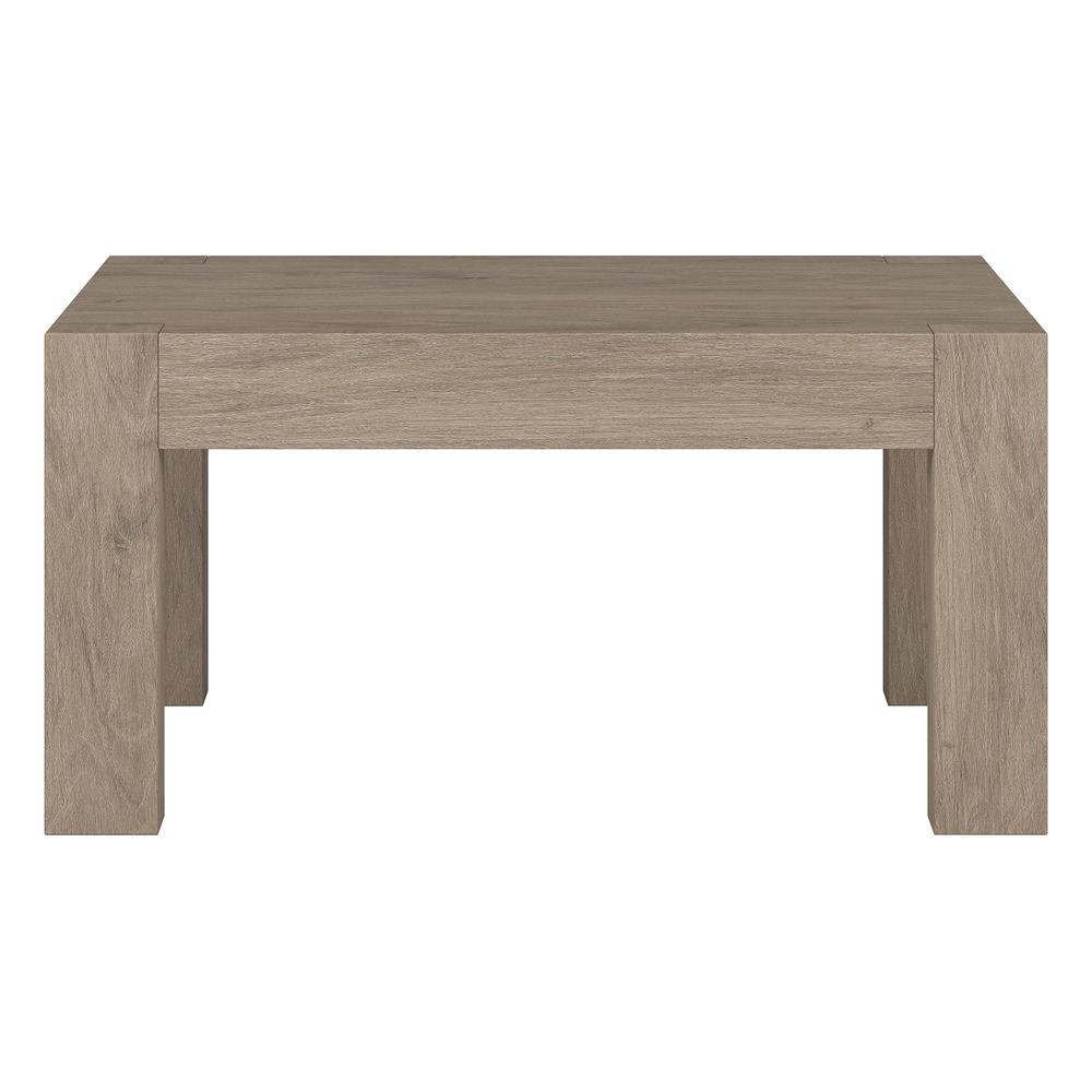 Langston 34" Wide Square Coffee Table in Antiqued Gray Oak. Picture 3
