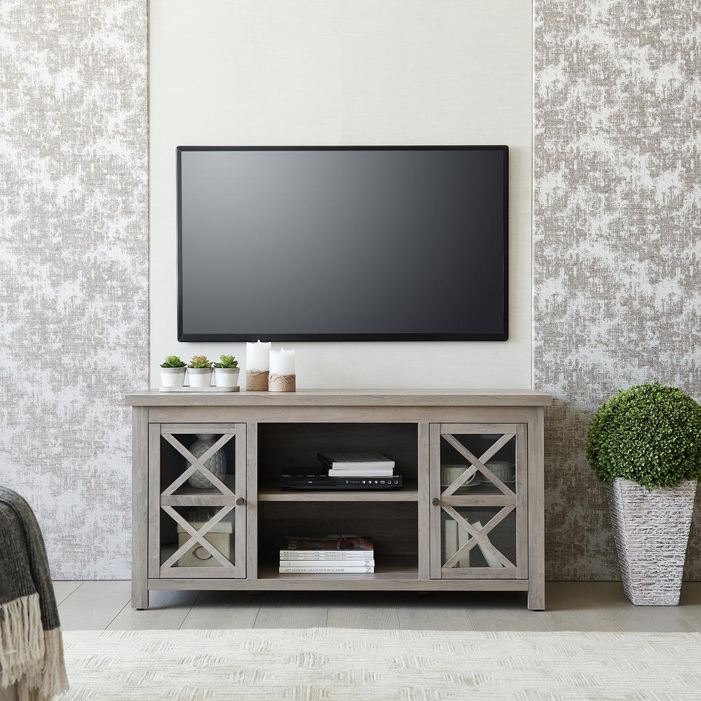 Colton Rectangular TV Stand for TV's up to 55" in Gray Oak. Picture 4