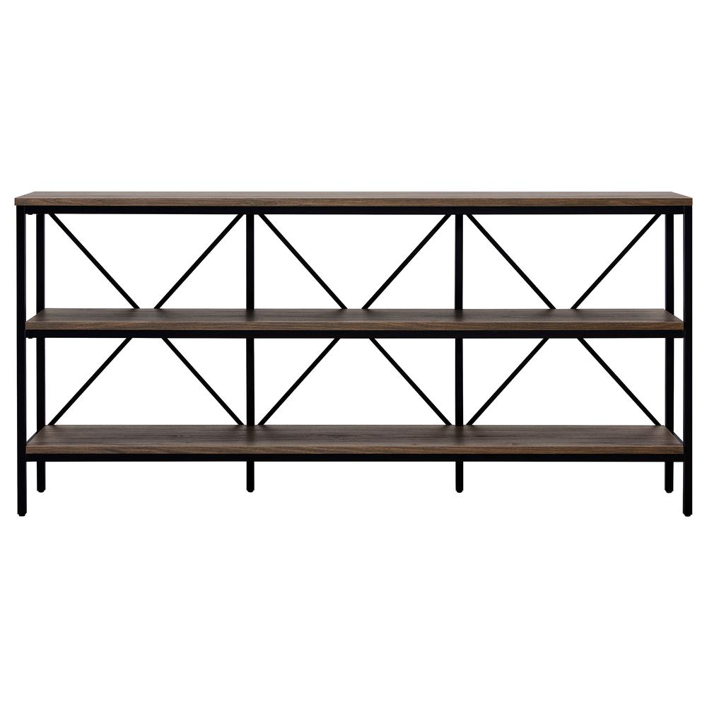 Kira 64" Wide Rectangular Console Table In Blackened Bronze/Alder Brown. Picture 3