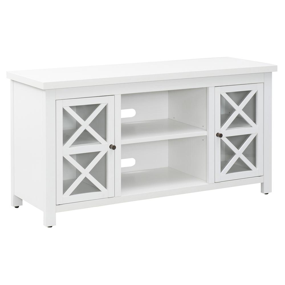 Colton Rectangular TV Stand for TV's up to 55" in White. Picture 1