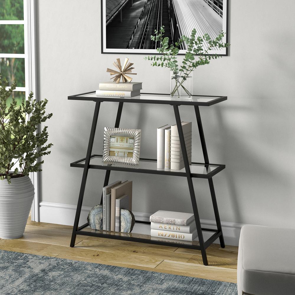 Yair 36'' Tall Rectangular Bookcase in Blackened Bronze. Picture 2