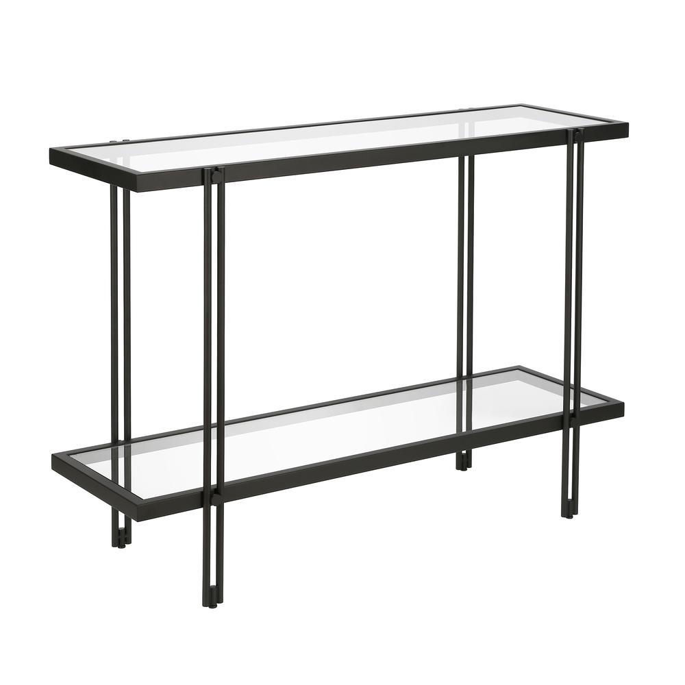 Inez 42'' Wide Rectangular Console Table in Blackened Bronze. Picture 1
