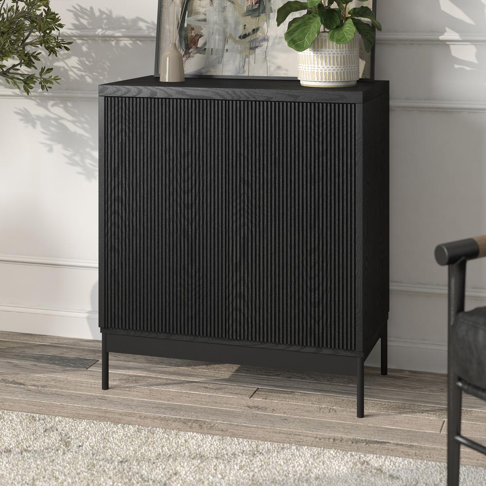 Whitman 28" Wide Rectangular Accent Cabinet in Black Grain. Picture 4