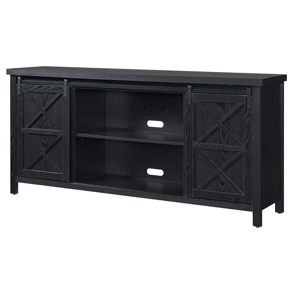 Elmwood Rectangular TV Stand for TV's up to 80" in Black Grain. Picture 3