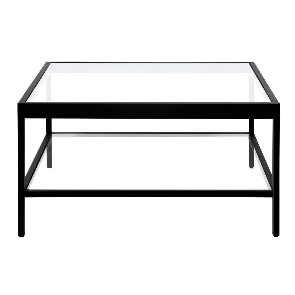 Alexis 32'' Wide Square Coffee Table in Blackened Bronze. Picture 4