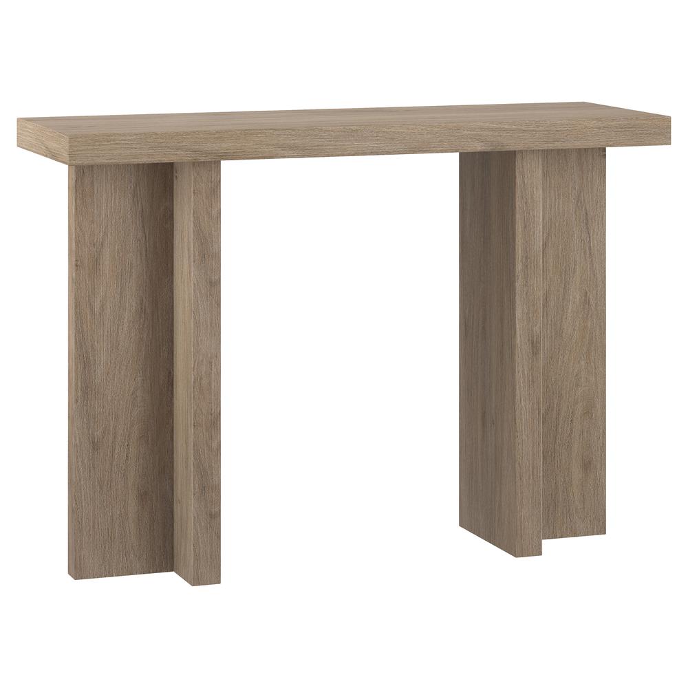 Dimitra 42" Wide Rectangular Console Table in Antiqued Gray Oak. Picture 1