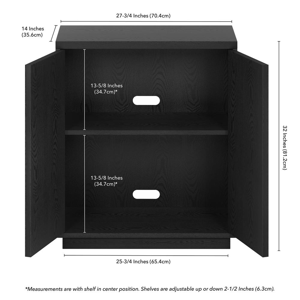 Alston 28" Wide Rectangular Accent Cabinet in Black Grain. Picture 4