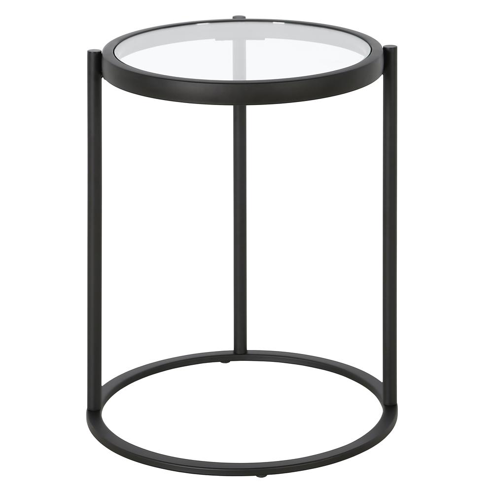 Duxbury 16'' Wide Round Side Table in Blackened Bronze. Picture 3