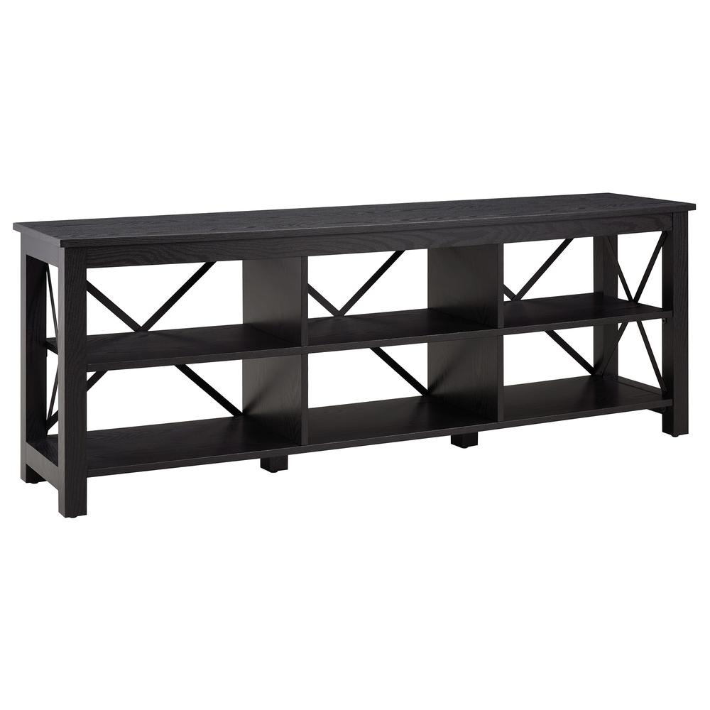 Sawyer Rectangular TV Stand for TV's up to 80" in Black. Picture 1