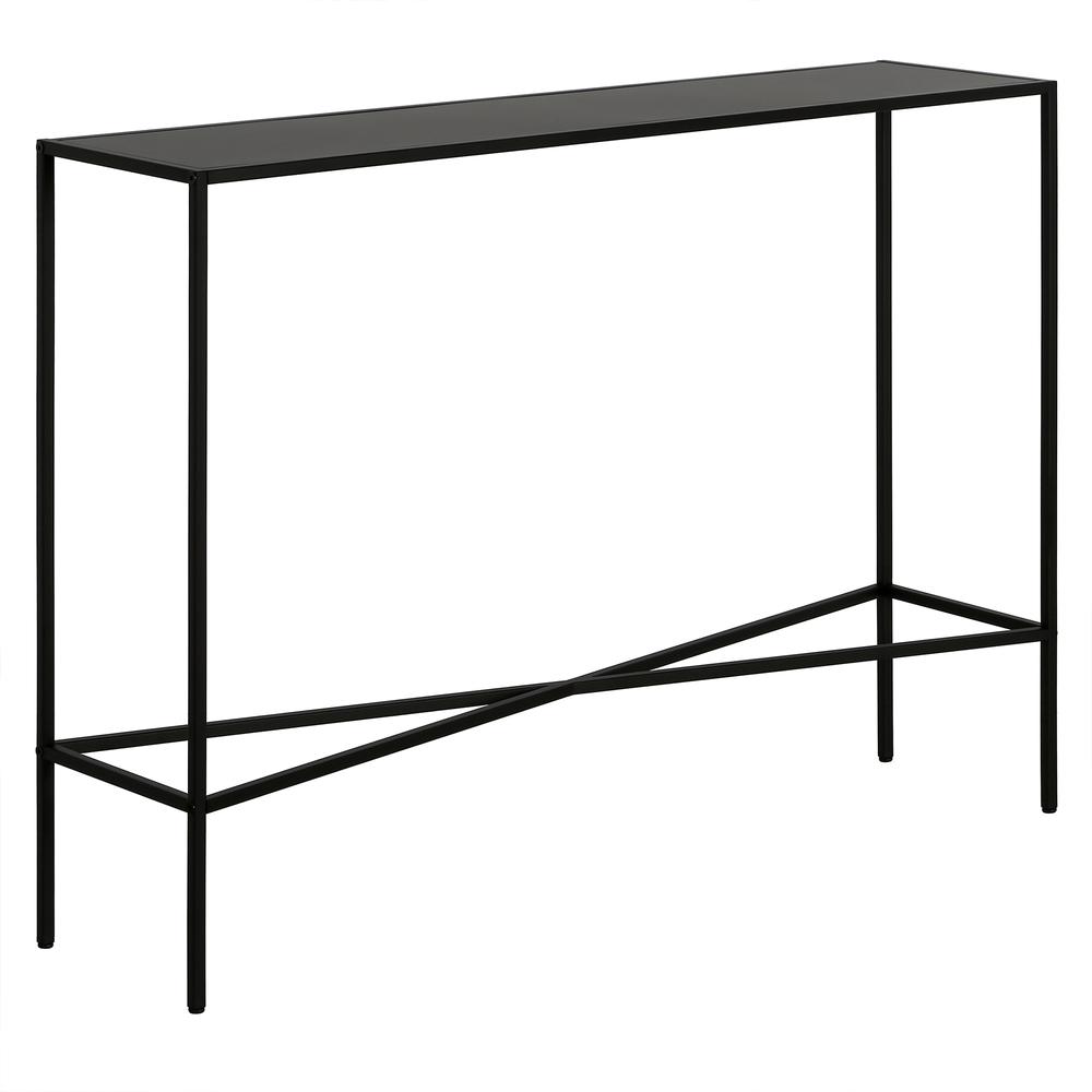 Henley 42'' Wide Rectangular Console Table with Metal Top in Blackened Bronze. Picture 1