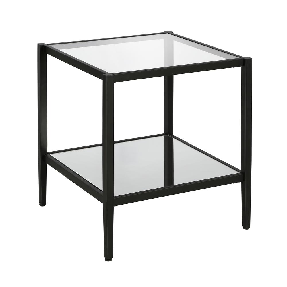 Hera 20'' Wide Square Side Table in Blackened Bronze. Picture 1