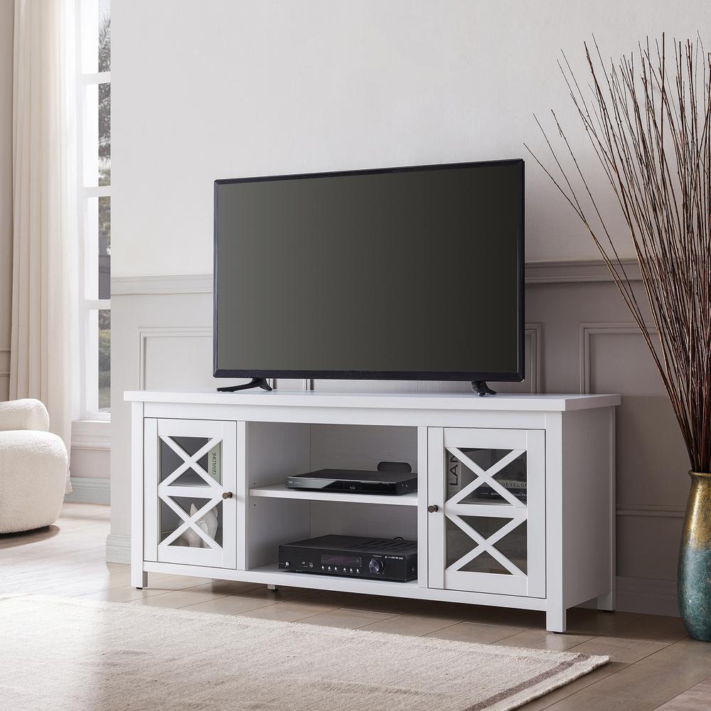 Colton Rectangular TV Stand for TV's up to 65" in White. Picture 2