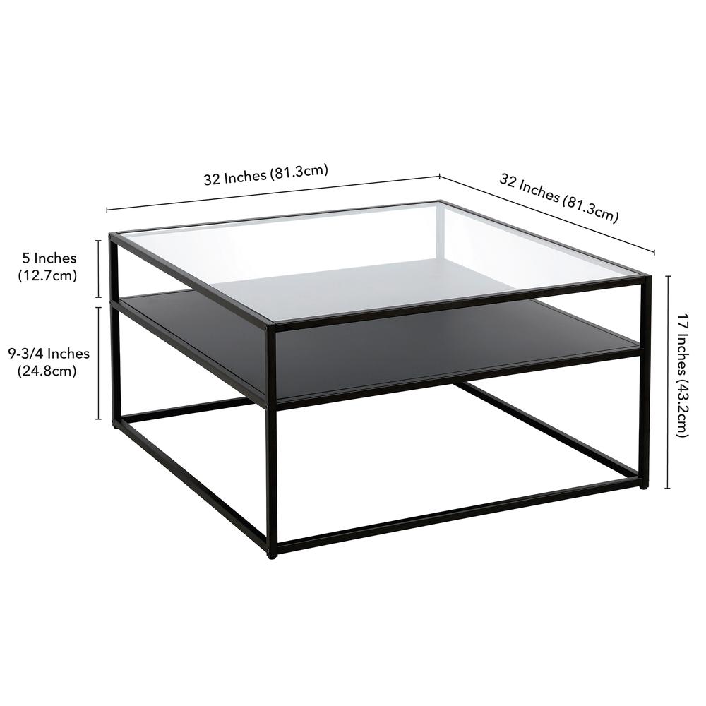 Ada 32'' Wide Square Coffee Table in Blackened Bronze. Picture 5