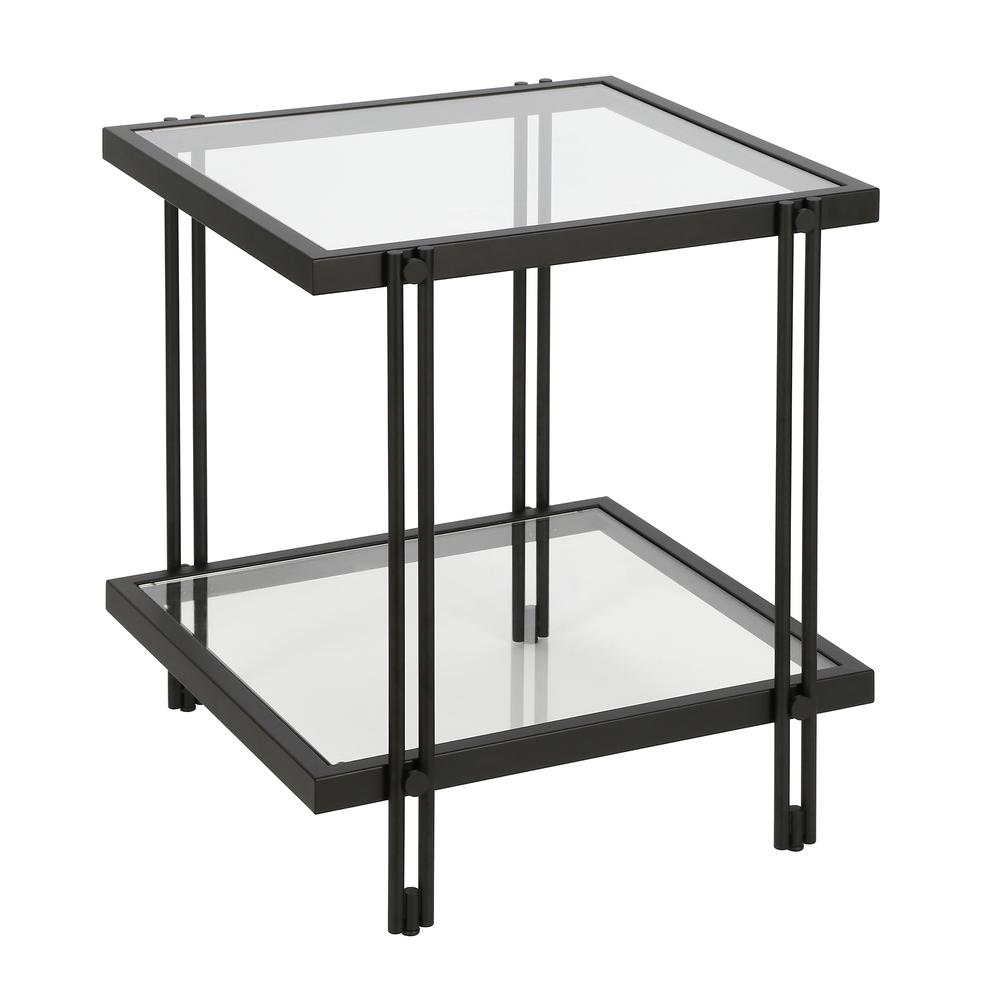 Inez 20'' Wide Square Side Table in Blackened Bronze. Picture 1
