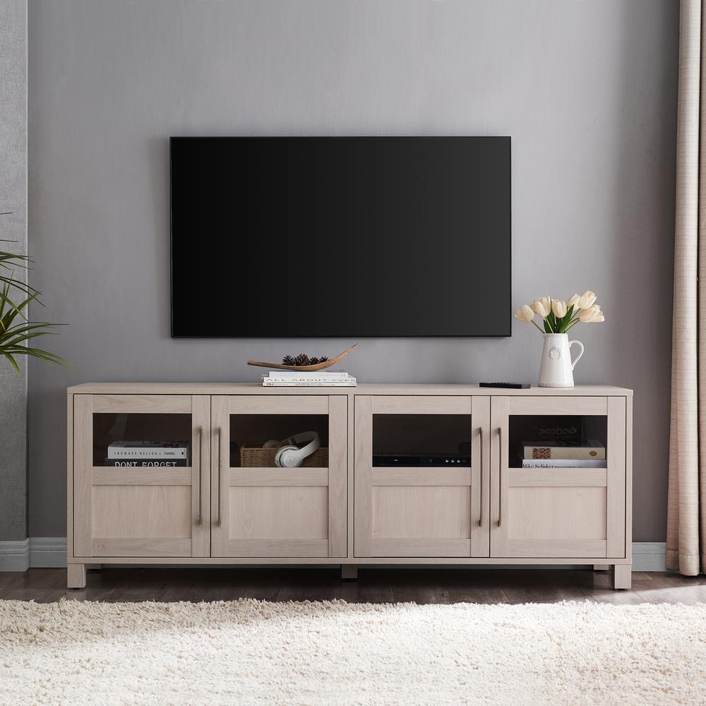 Holbrook Rectangular TV Stand for TV's up to 75" in Alder White. Picture 2