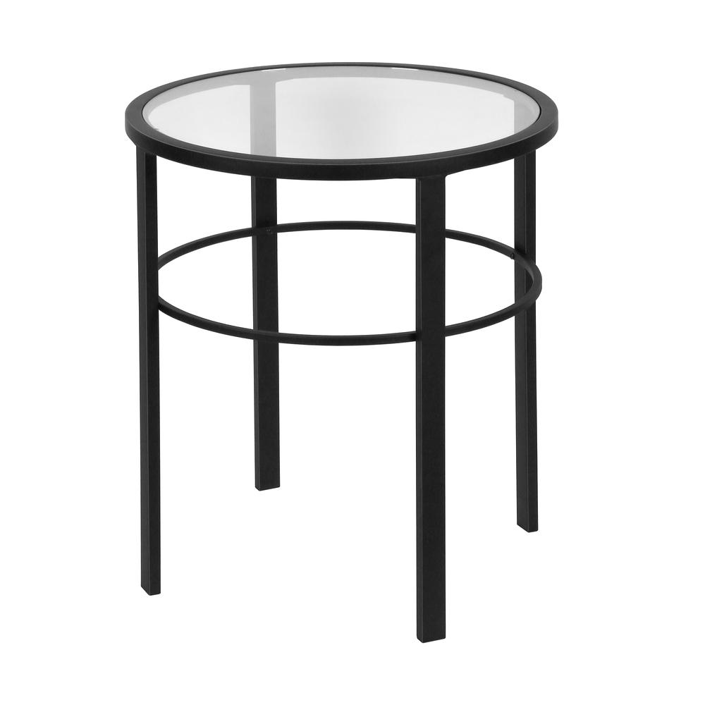 Gaia 20'' Wide Round Side Table in Blackened Bronze. Picture 1