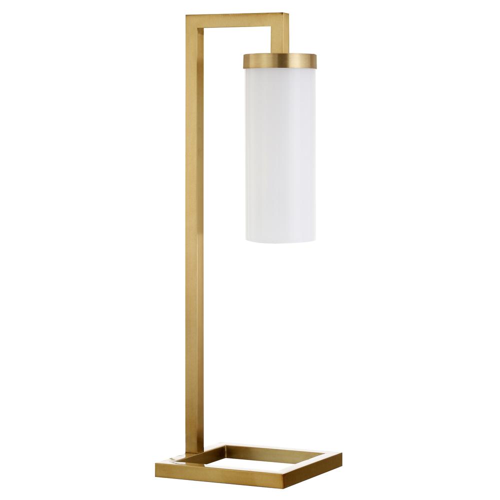 Malva 26" Tall Table Lamp with Glass Shade in Brass/White Milk. Picture 1