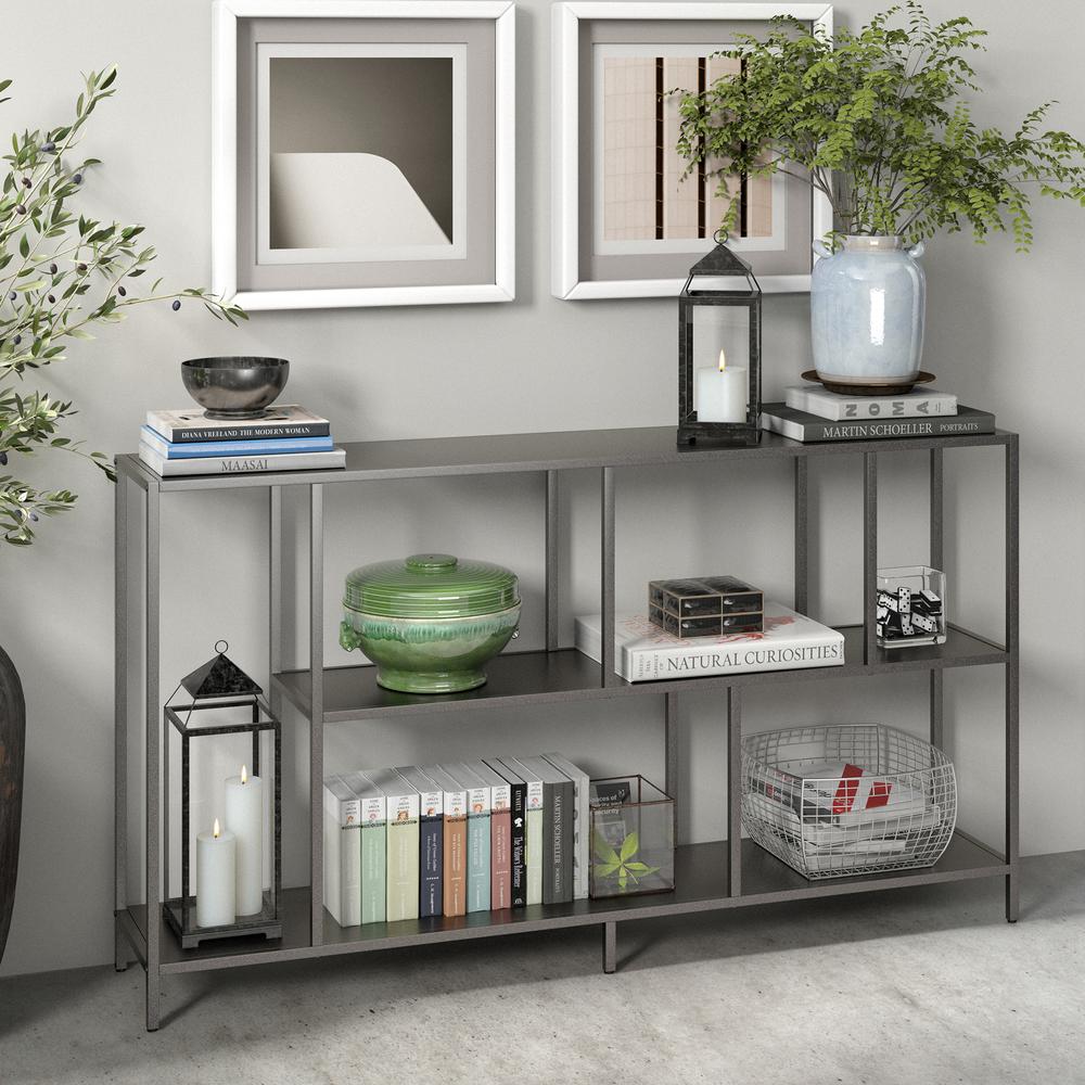 Winthrop 52'' Wide Rectangular Console Table in Gunmetal Gray. Picture 2