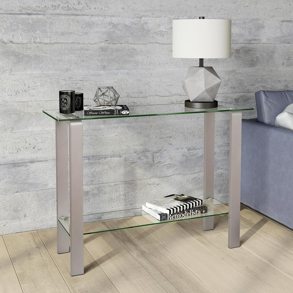 Asta 42'' Wide Rectangular Console Table in Nickel. Picture 2