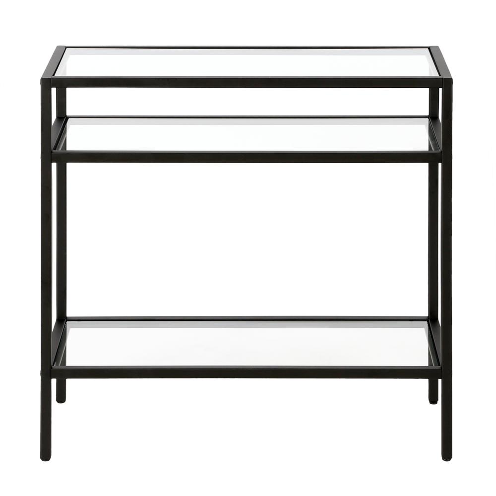 Sivil 24'' Wide Rectangular Side Table in Blackened Bronze. Picture 3