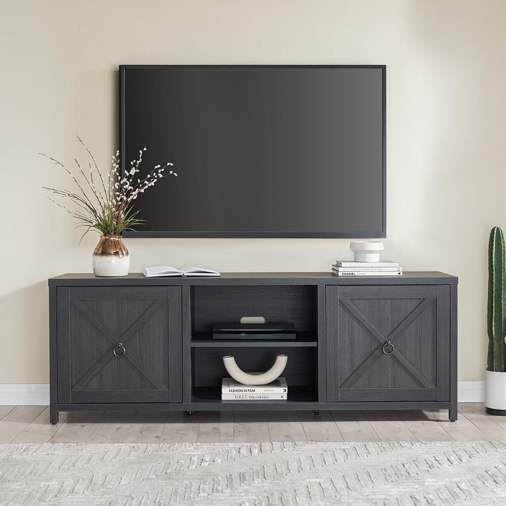 Granger Rectangular TV Stand for TV's up to 80" in Charcoal Gray. Picture 4