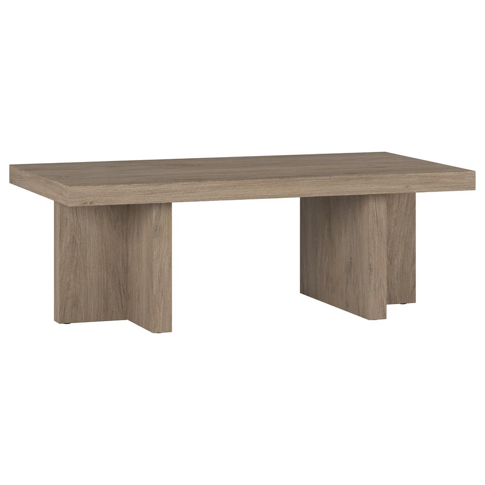 Dimitra 44" Wide Rectangular Coffee Table in Antiqued Gray Oak. Picture 1