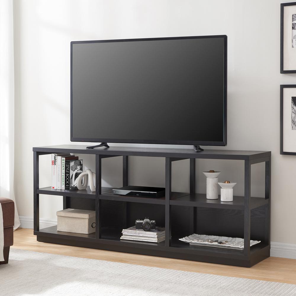 Thalia Rectangular TV Stand for TV's up to 80" in Black. Picture 2
