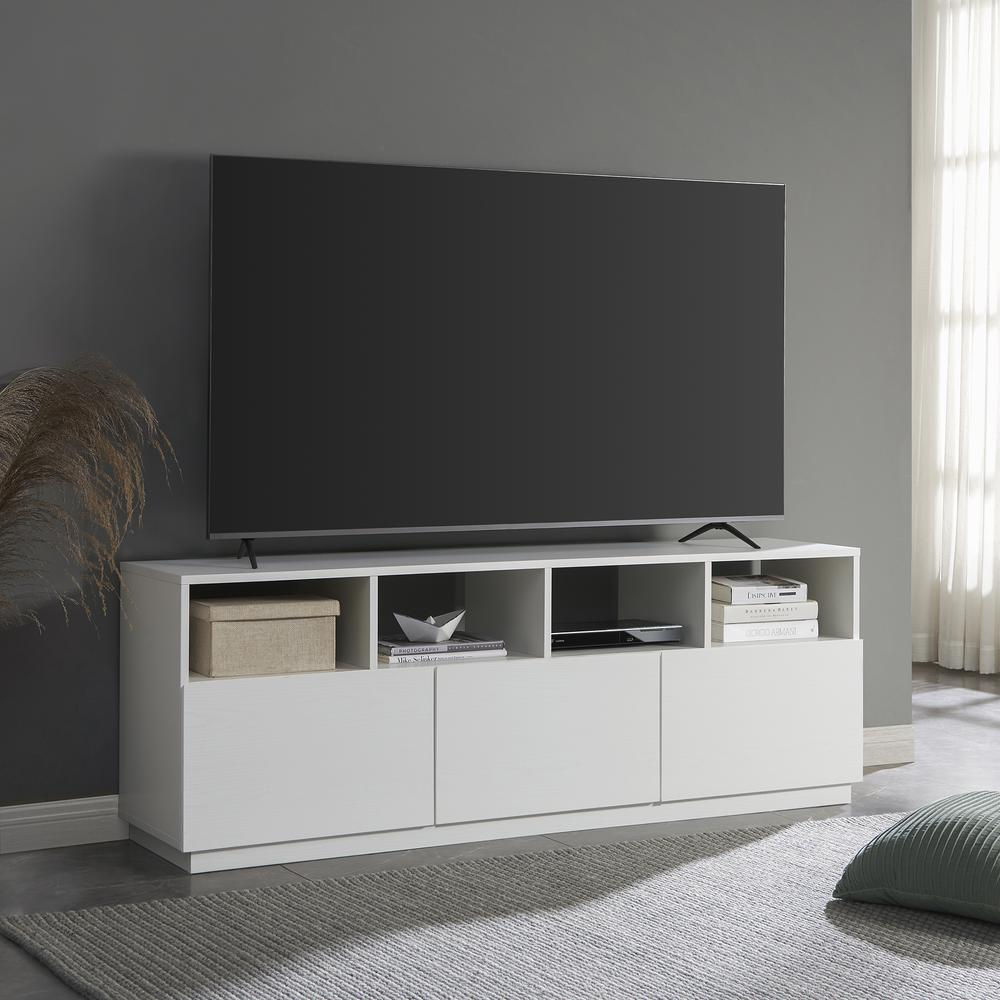 Cumberland Rectangular TV Stand for TV's up to 80" in White. Picture 4