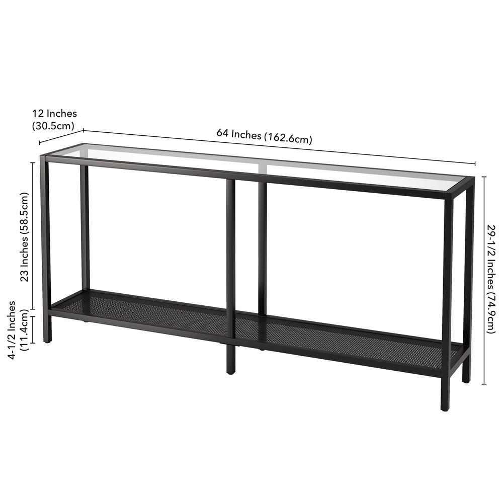 Rigan 64'' Wide Rectangular Console Table in Blackened Bronze. Picture 5