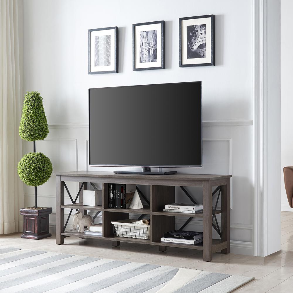 Sawyer Rectangular TV Stand for TV's up to 65" in Alder Brown. Picture 2