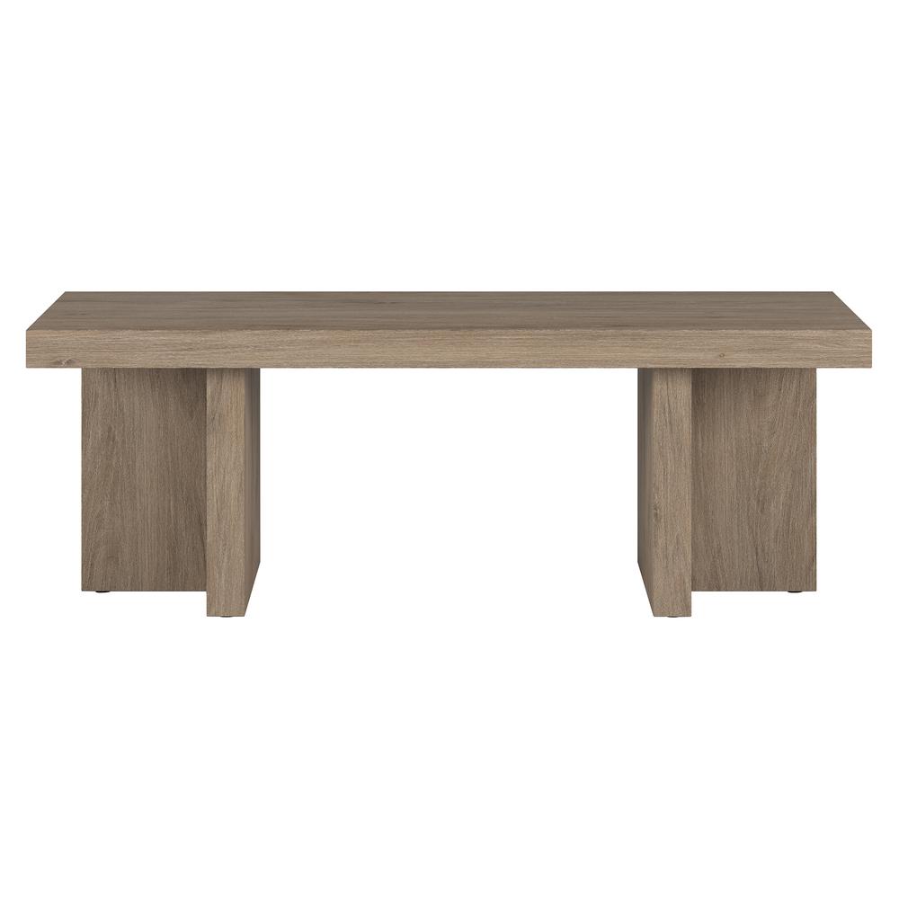 Dimitra 44" Wide Rectangular Coffee Table in Antiqued Gray Oak. Picture 2