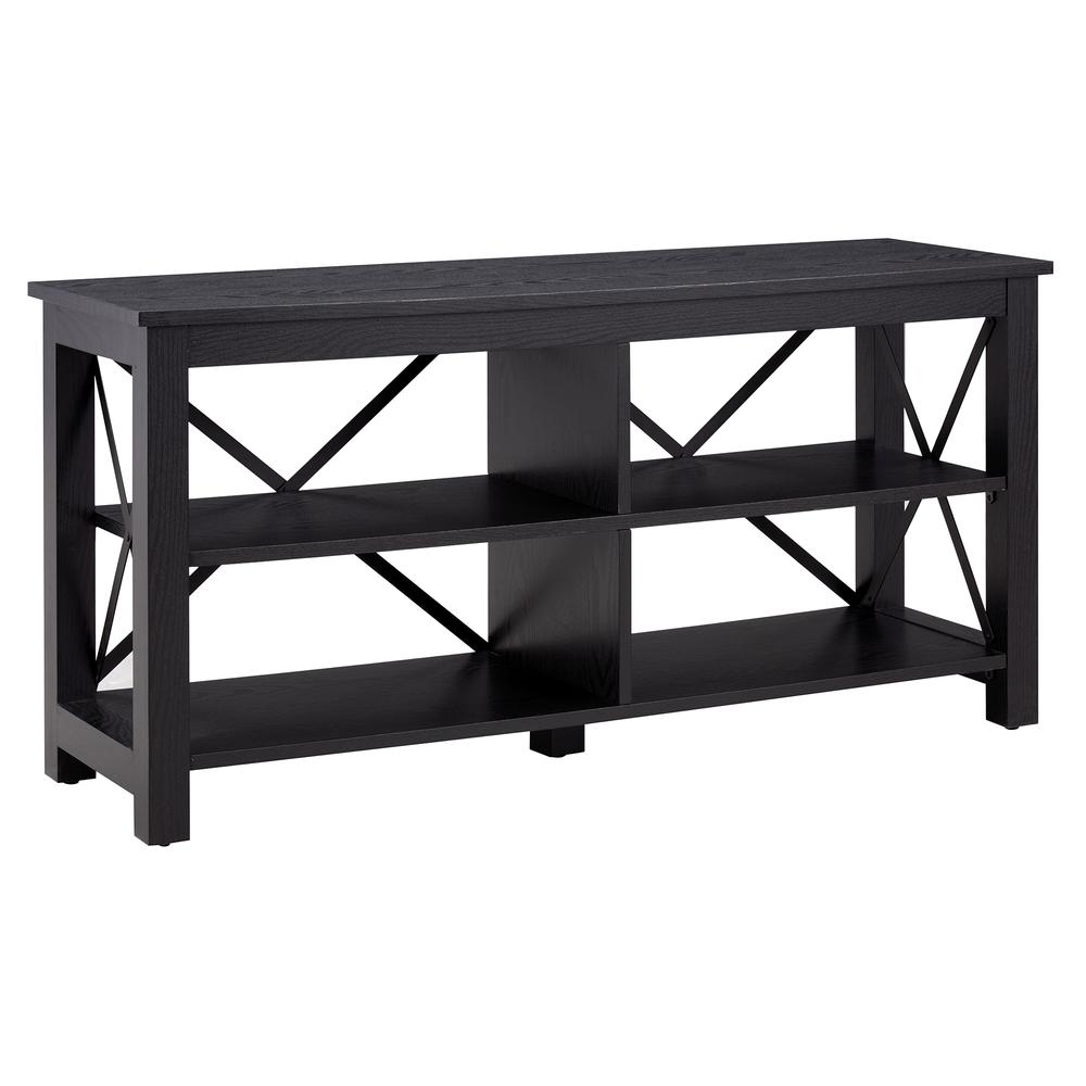 Sawyer Rectangular TV Stand for TV's up to 55" in Black. Picture 1