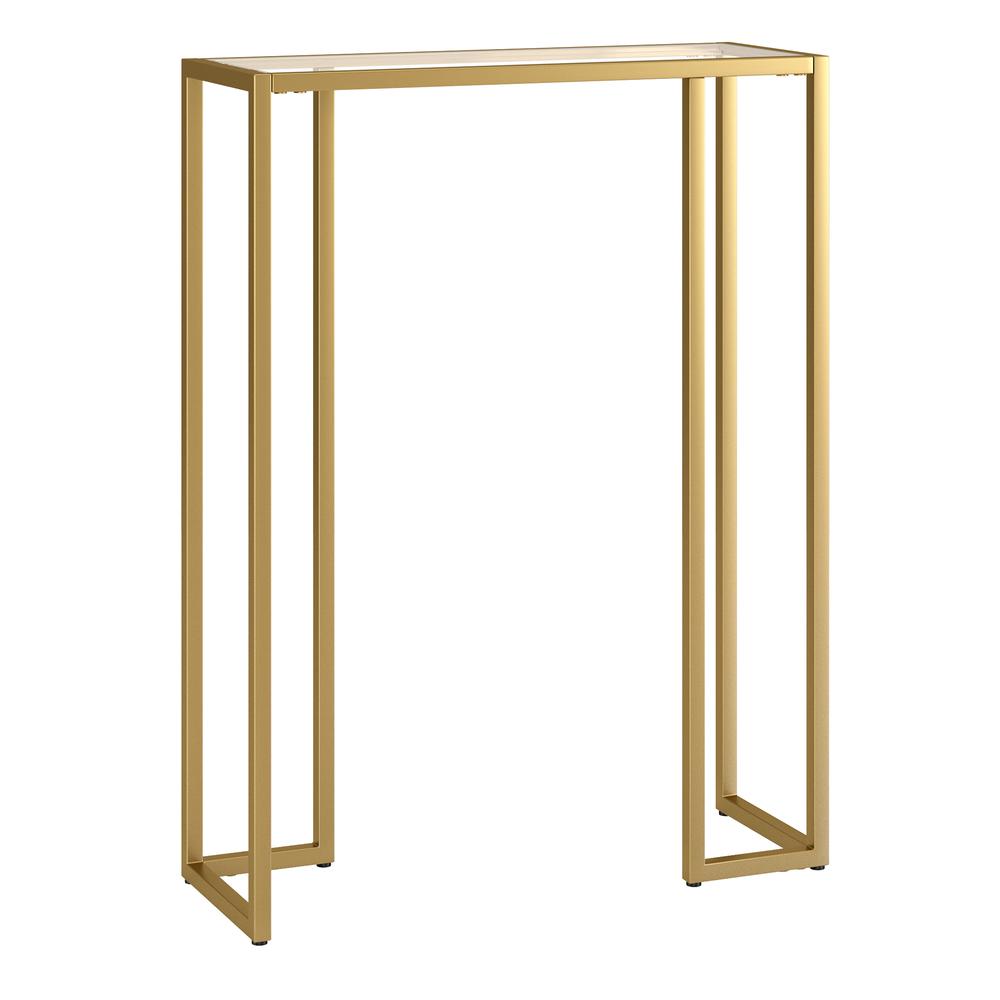 Oscar 22'' Wide Rectangular Console Table in Brass. Picture 1